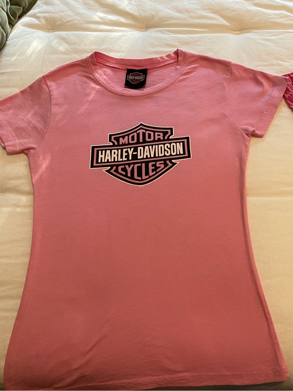 TWO Harley-Davidson Pink Tee Shirts with HD Logo